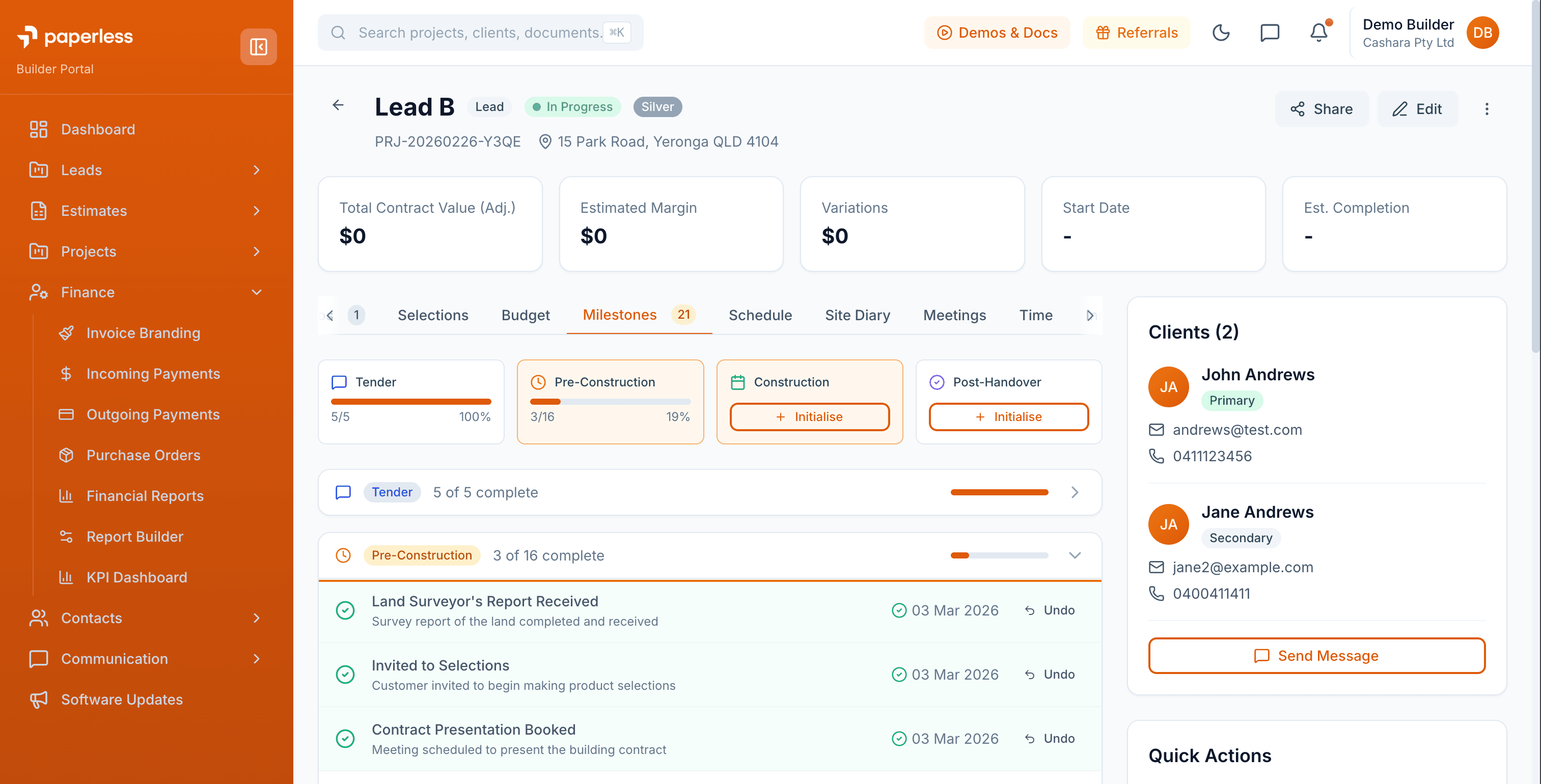 Build Paperless project milestones